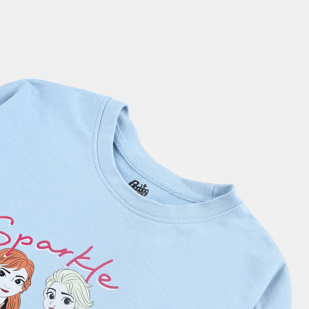 Girls Cotton Terry T-Shirt F/S Sparkle-Blue.Bell