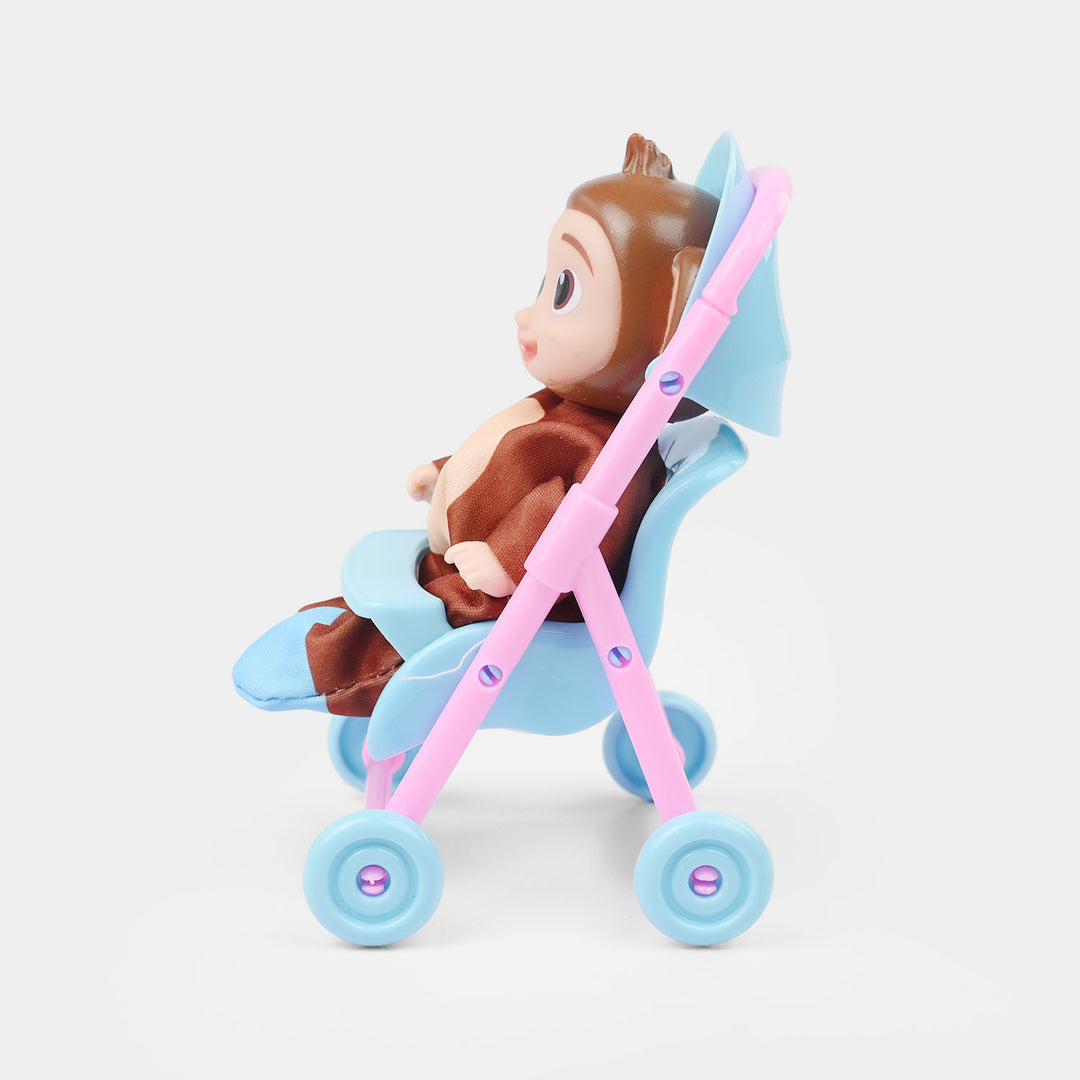 Doll with Toy Stroller Play Set