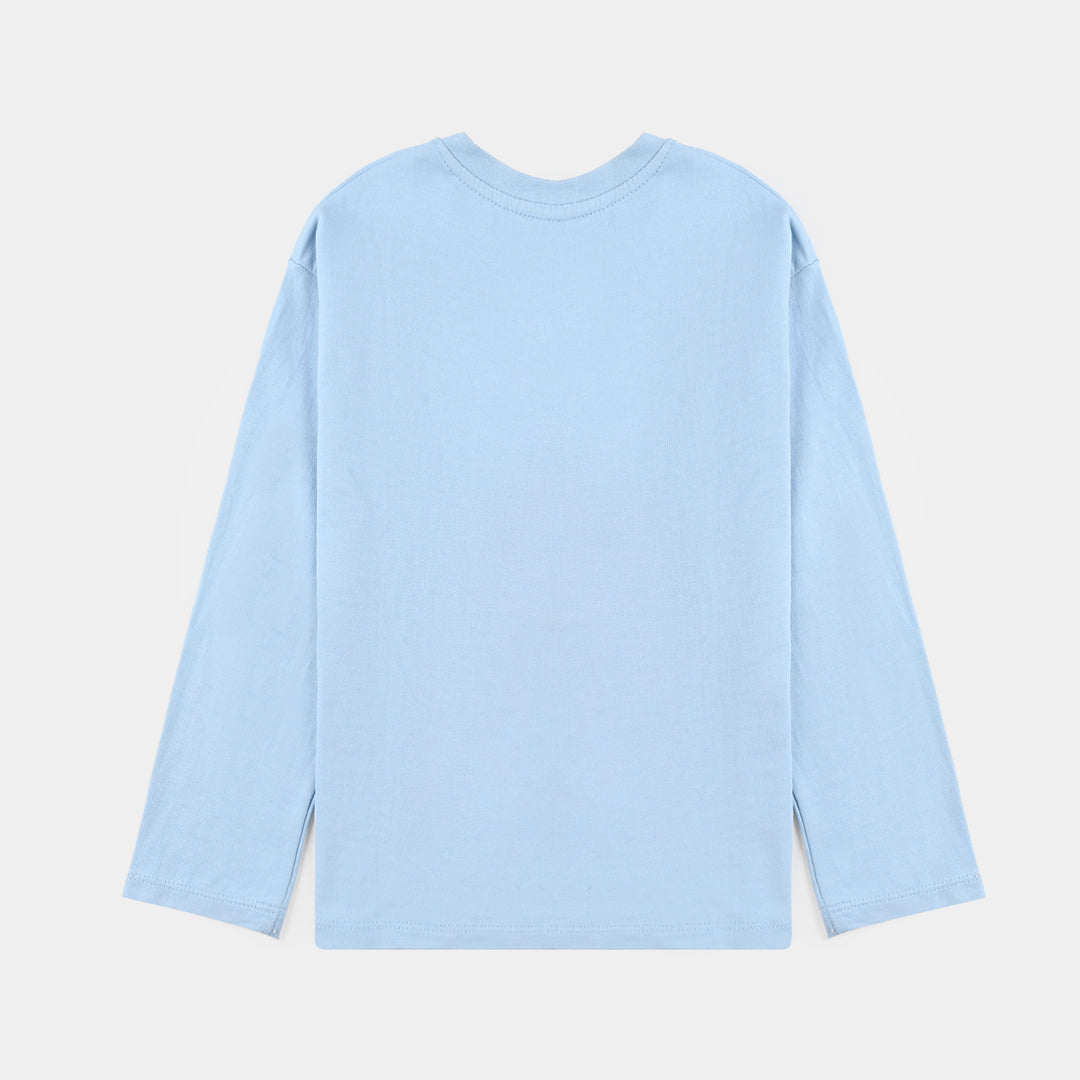 Girls Cotton Terry T-Shirt F/S Sparkle-Blue.Bell