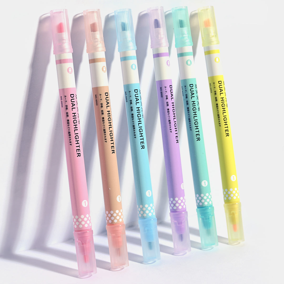 Stationery Double Headed Highlighter | 6PCs