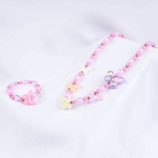 GIRLS ELEGANT BEADED NECKLACE & BRACELET