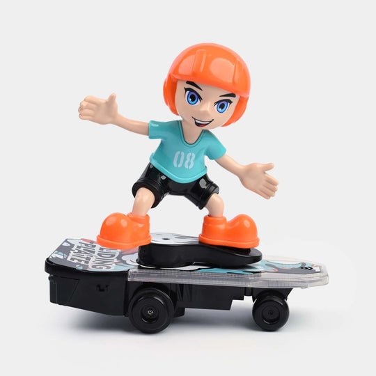 Skating Stunt Boy with Sliding Plate Automatic Moving Toy