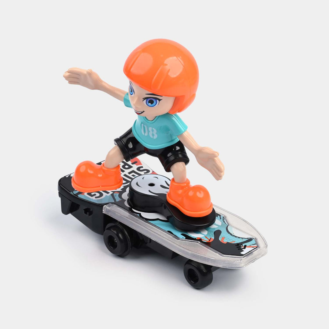 Skating Stunt Boy with Sliding Plate Automatic Moving Toy