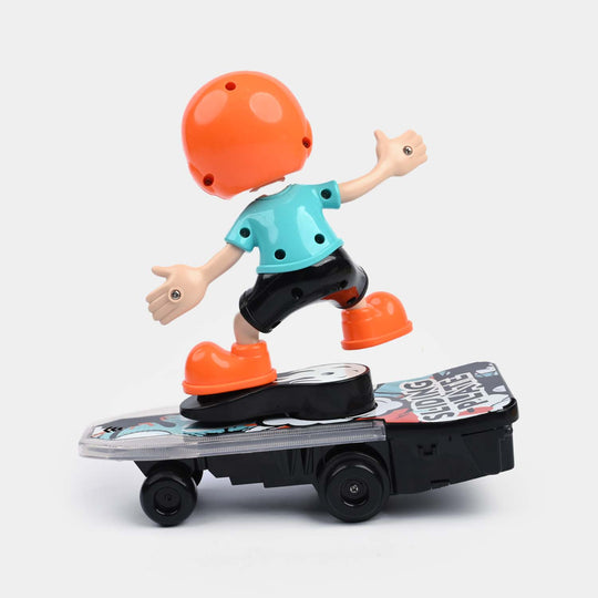 Skating Stunt Boy with Sliding Plate Automatic Moving Toy