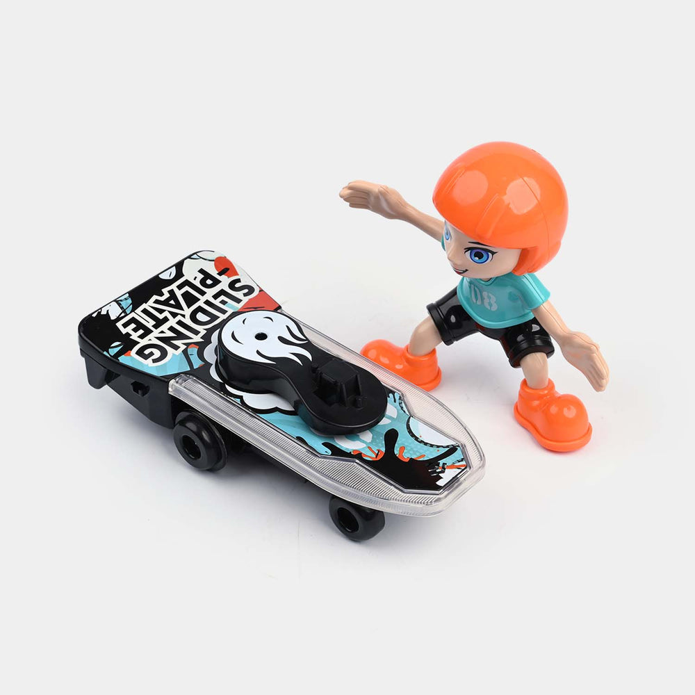 Skating Stunt Boy with Sliding Plate Automatic Moving Toy