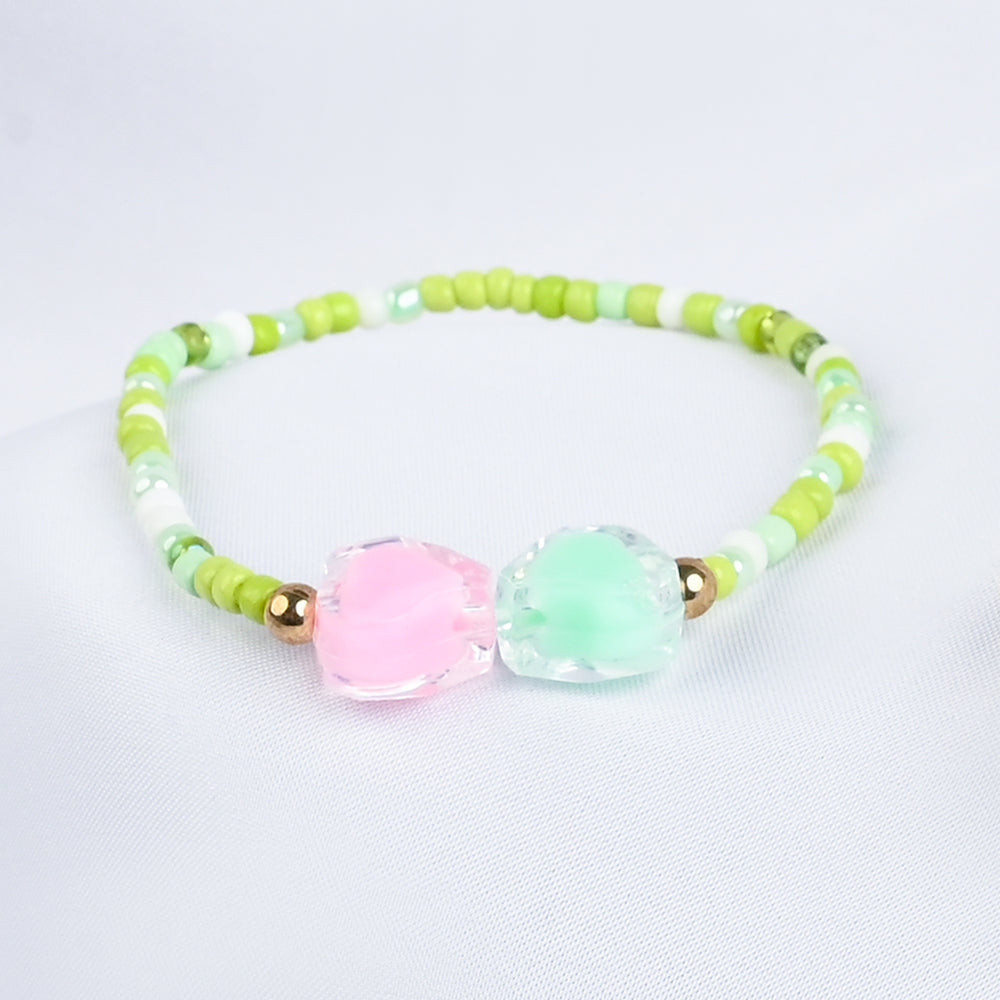 GIRLS ELEGANT BEADED NECKLACE & BRACELET