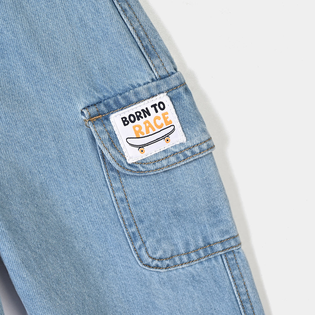 Boys Denim rigid Over All Born To Race-LT.Wash