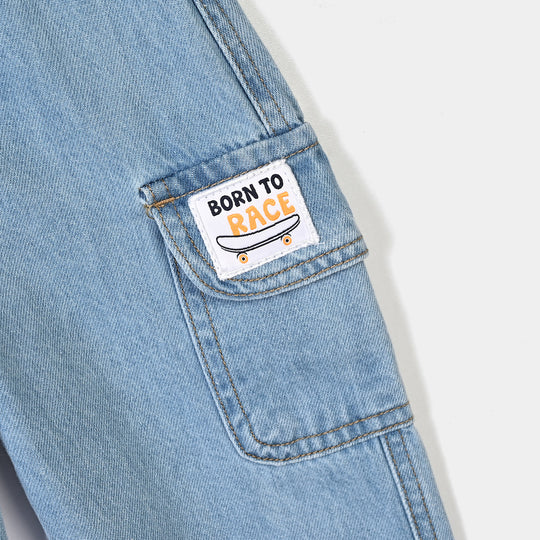 Boys Denim rigid Over All Born To Race-LT.Wash