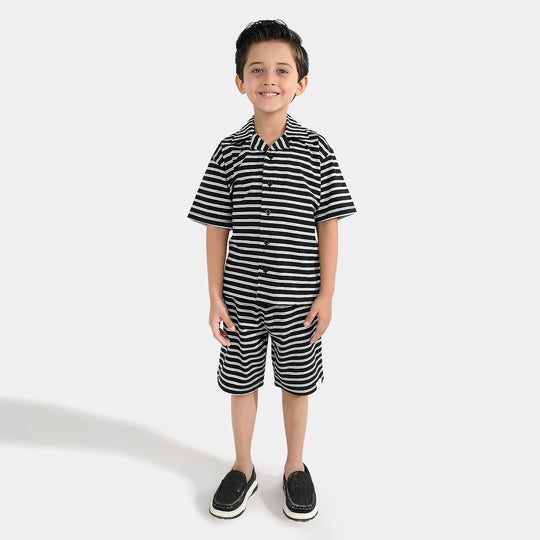 Boys Yarn Dyed 2Piece Suit SKATE RAMP-BLACK