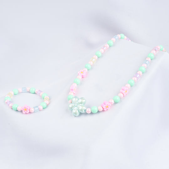 GIRLS ELEGANT BEADED NECKLACE & BRACELET