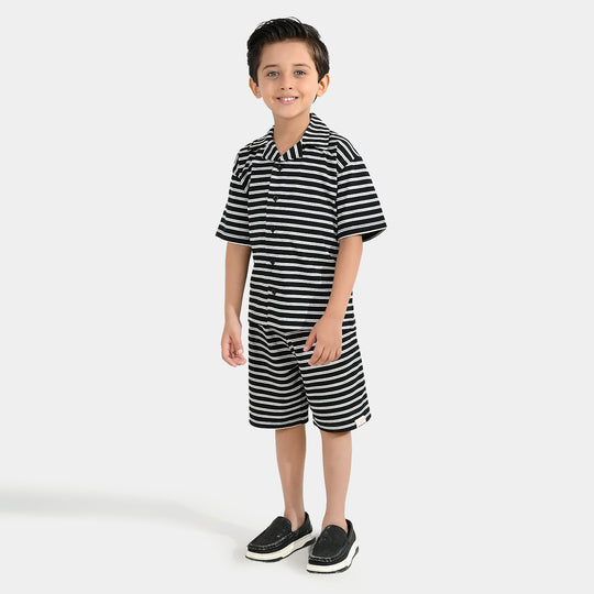 Boys Yarn Dyed 2Piece Suit SKATE RAMP-BLACK