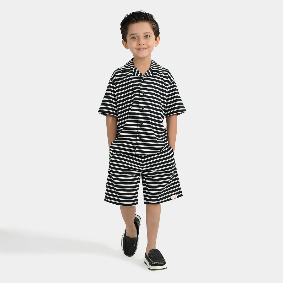 Boys Yarn Dyed 2Piece Suit SKATE RAMP-BLACK