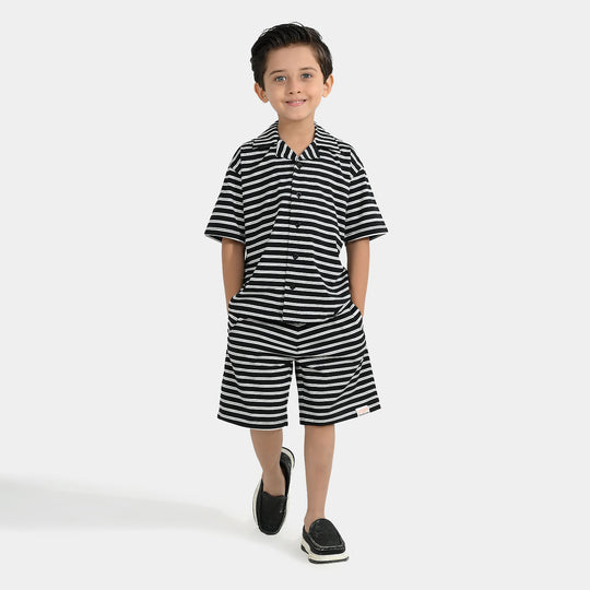 Boys Yarn Dyed 2Piece Suit SKATE RAMP-BLACK