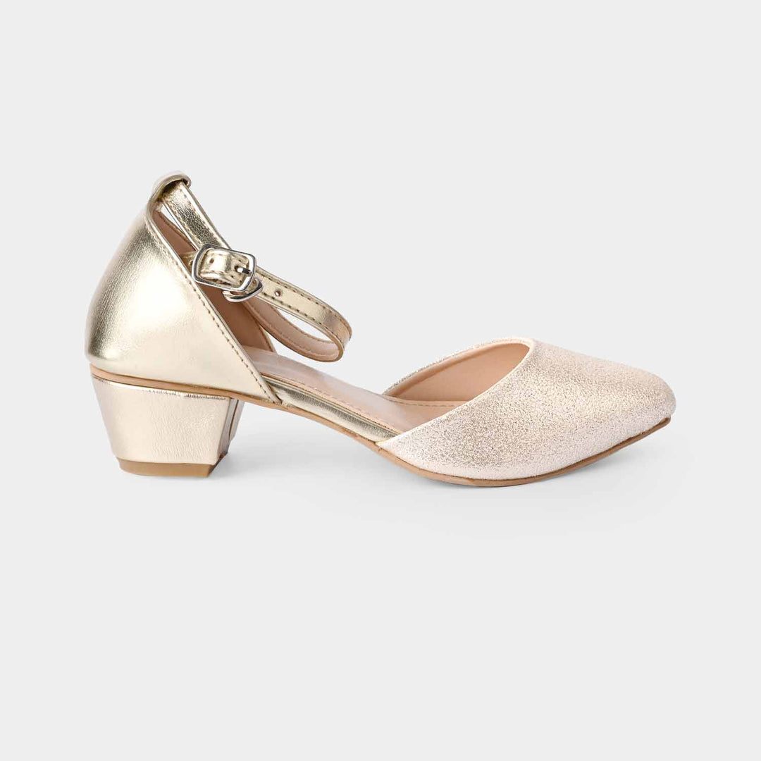 Girls Pumps Heels 456-83-Golden