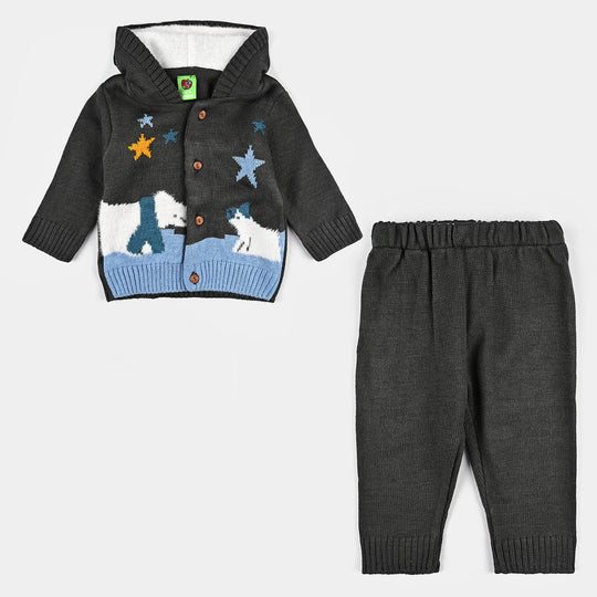 Infant Boys Knitted Suit Polar Bear-BLACK