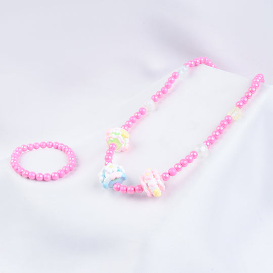 GIRLS ELEGANT BEADED NECKLACE & BRACELET