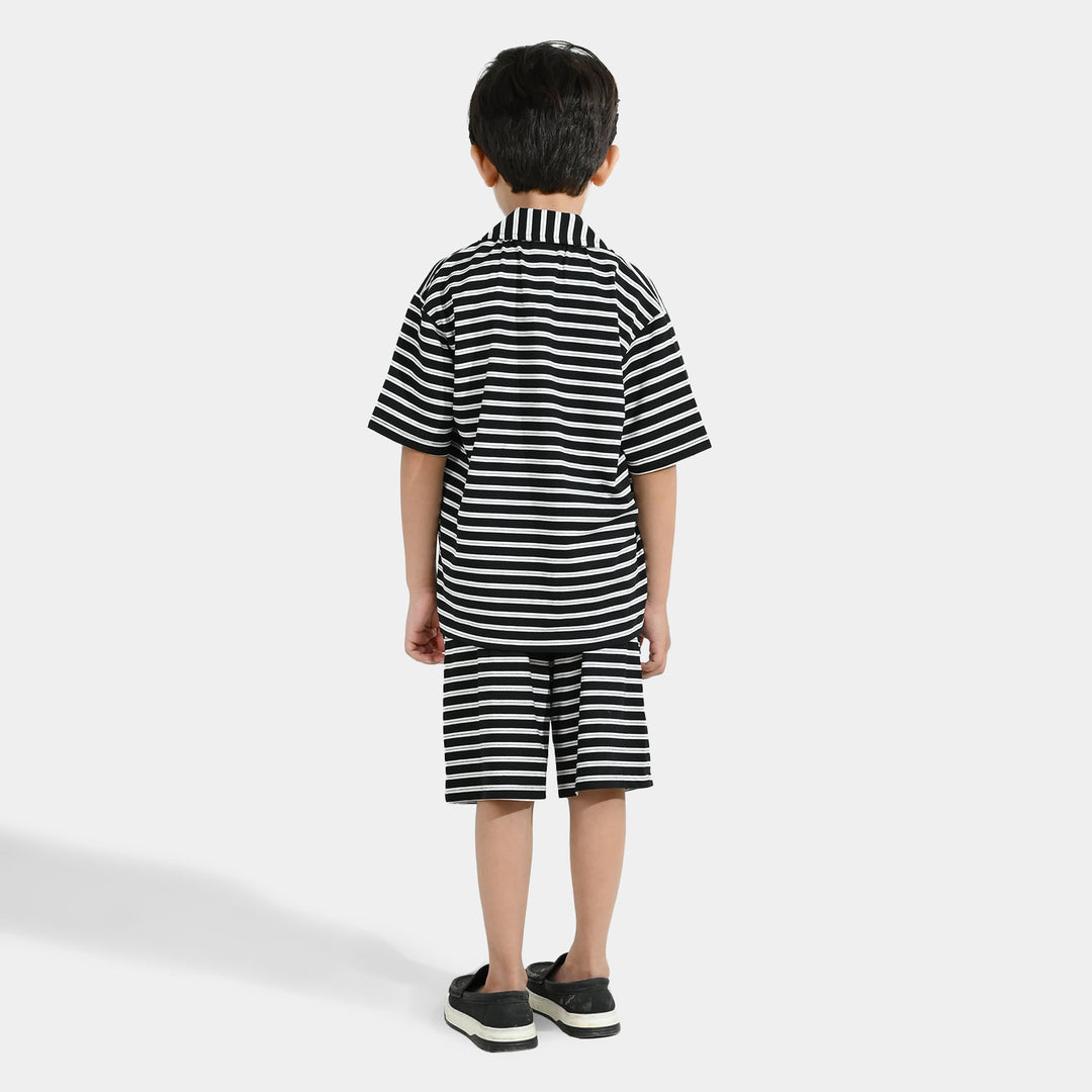 Boys Yarn Dyed 2Piece Suit SKATE RAMP-BLACK