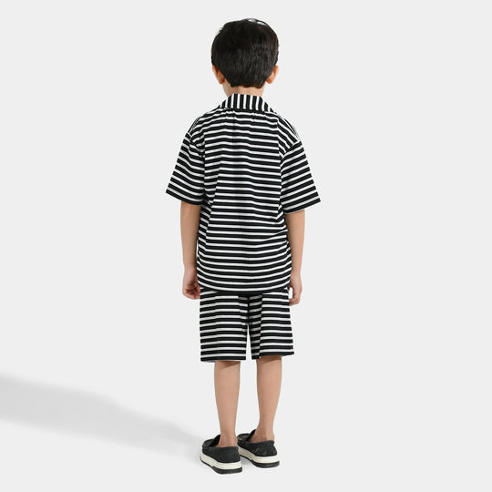 Boys Yarn Dyed 2Piece Suit SKATE RAMP-BLACK