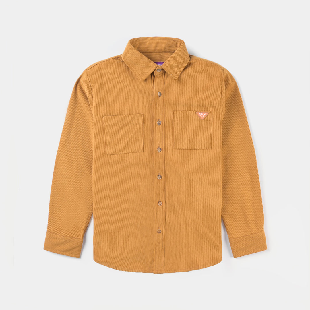 Boys Corduroy Casual Shirt F/S (Wats Up)-Mustard