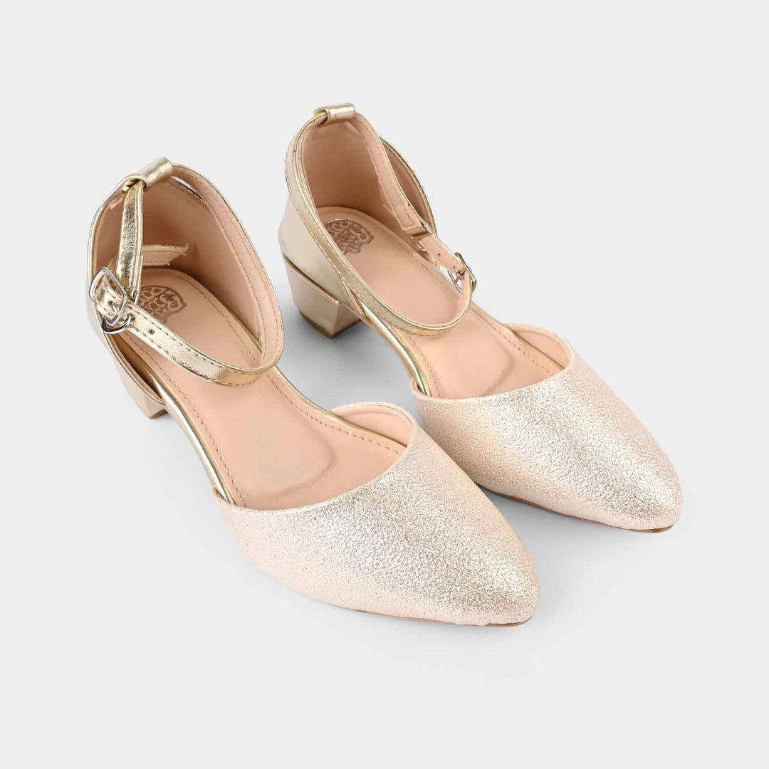 Girls Pumps Heels 456-83-Golden