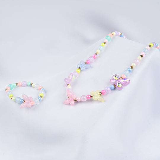 GIRLS ELEGANT BEADED NECKLACE & BRACELET
