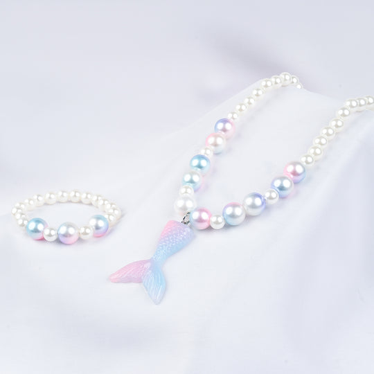 GIRLS ELEGANT BEADED NECKLACE & BRACELET