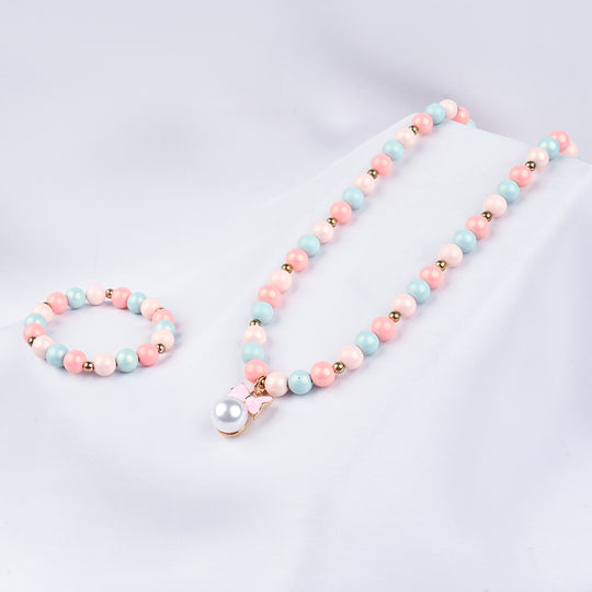 GIRLS ELEGANT BEADED NECKLACE & BRACELET