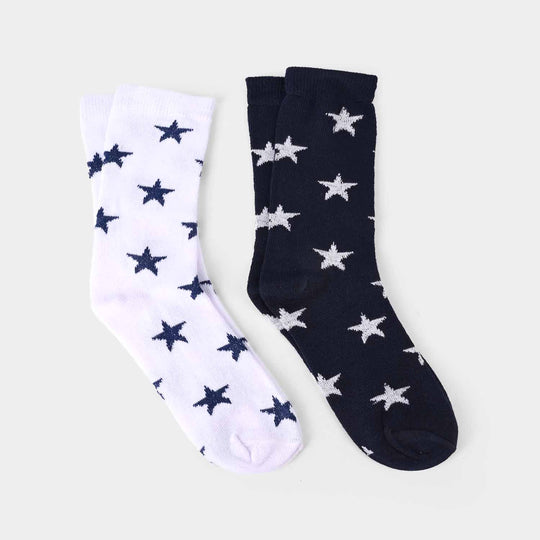 Boys Pack Of 2 Socks Stars-Blue.White