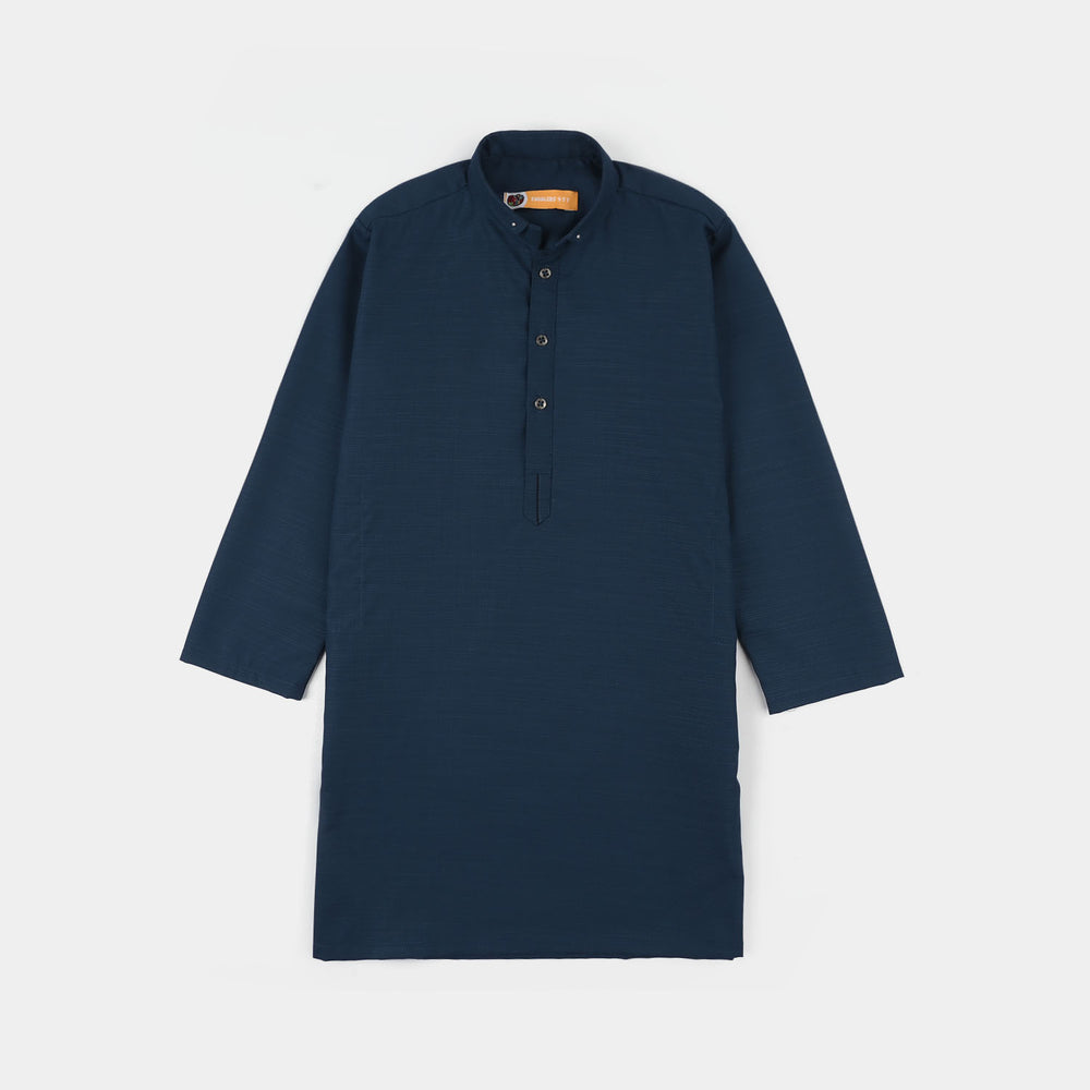 Boys Poly Viscos Kurta Pajama (Cut N Sew)-T.Blue