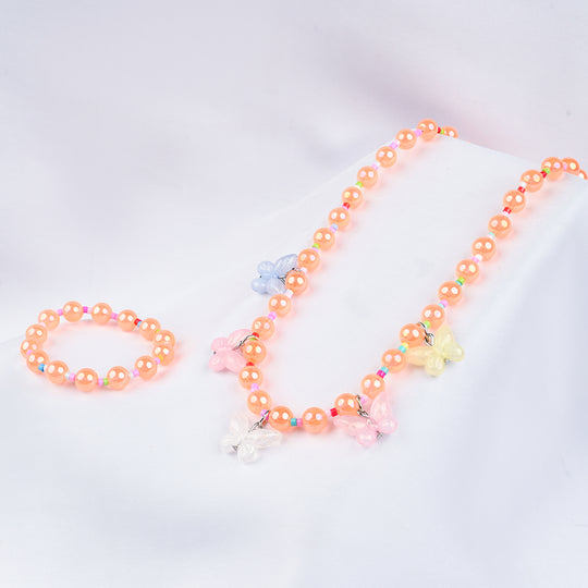 GIRLS ELEGANT BEADED NECKLACE & BRACELET