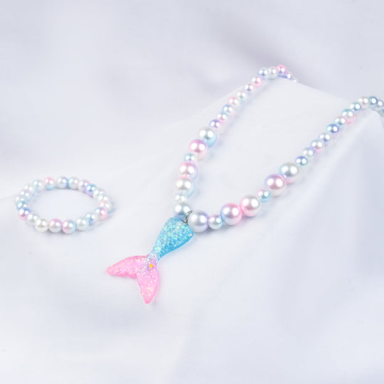 GIRLS ELEGANT BEADED NECKLACE & BRACELET