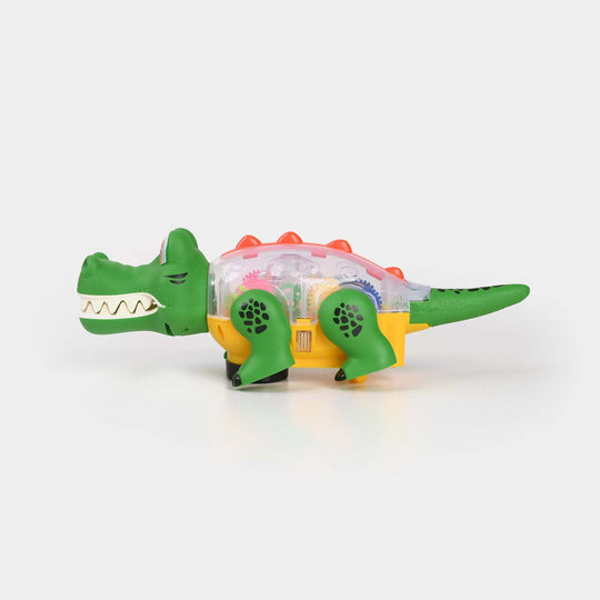 Transparent Gear Dino Park Crocodile Car Vehicle Toy for Kids