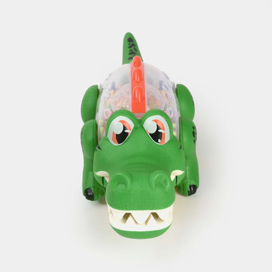 Transparent Gear Dino Park Crocodile Car Vehicle Toy for Kids