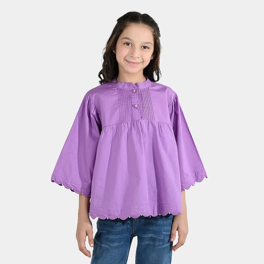 Girls Cotton Casual Top Orchid-Purple