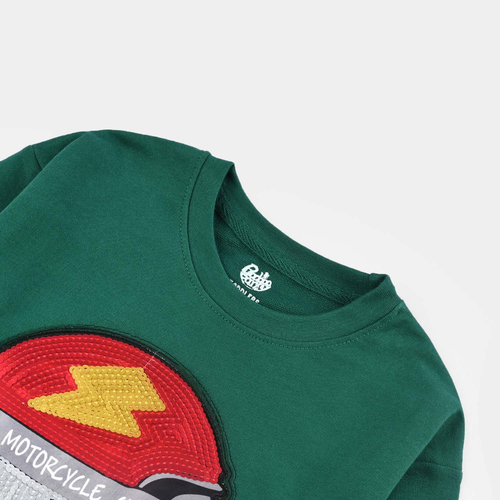 Boys Cotton Terry T-Shirt F/S Fear Nothing-Green