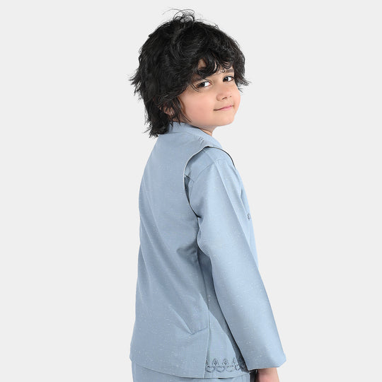 Boys Poly Viscose 3Piece Suit (Blue Stone)