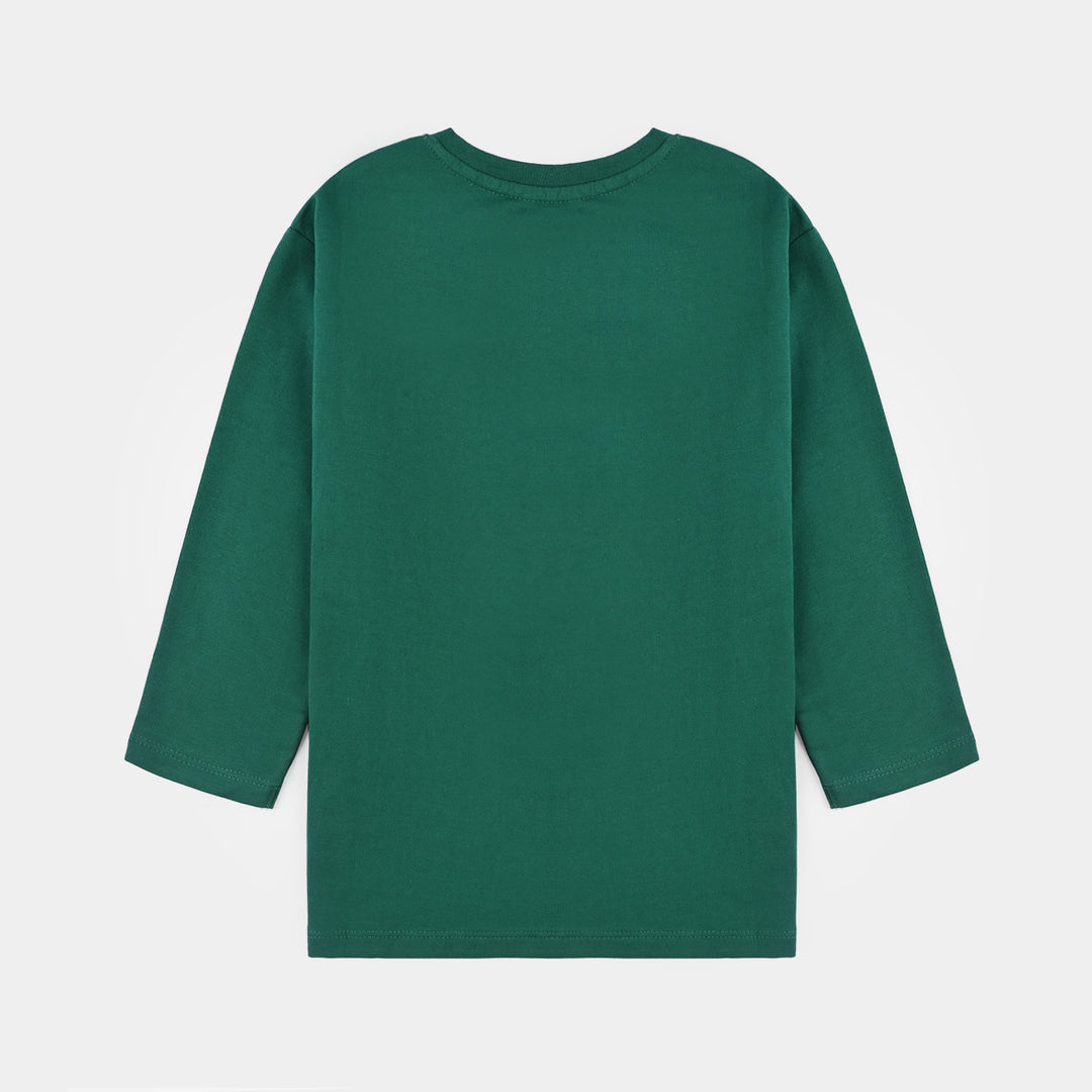 Boys Cotton Terry T-Shirt F/S Fear Nothing-Green
