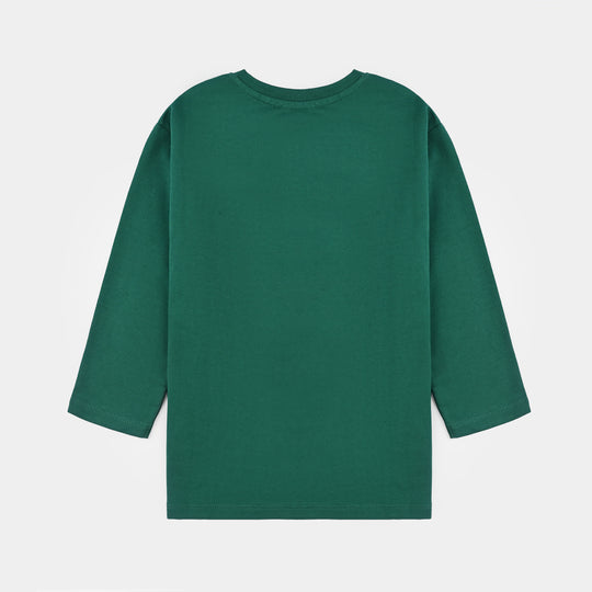 Boys Cotton Terry T-Shirt F/S Fear Nothing-Green