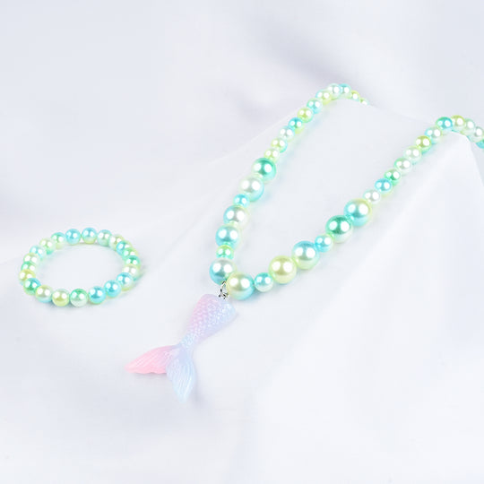 GIRLS ELEGANT BEADED NECKLACE & BRACELET