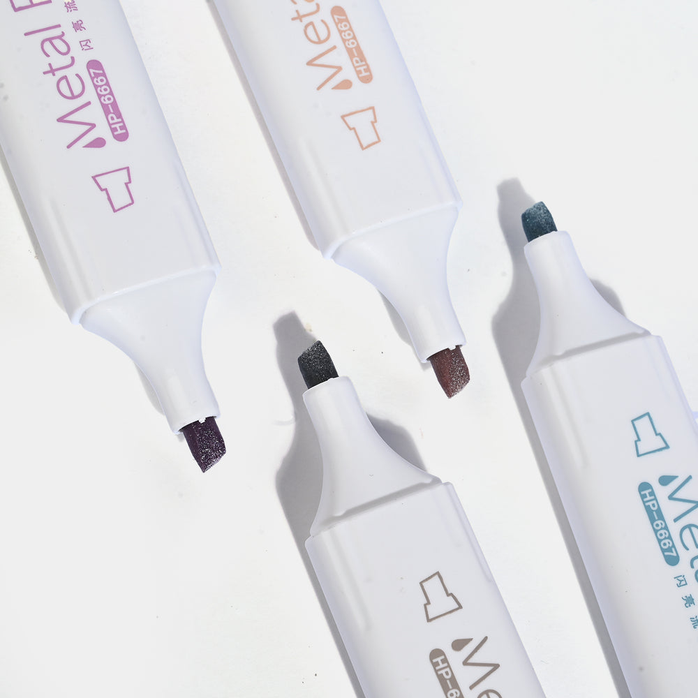 Metallic Glitter Highlighter Pens