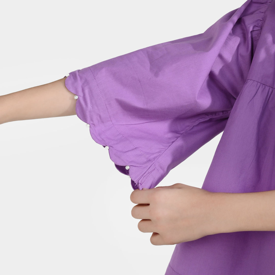 Girls Cotton Casual Top Orchid-Purple