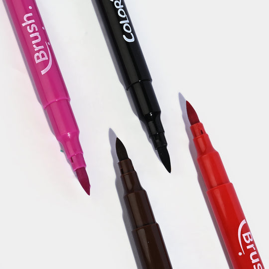Kids Brush Tip Felt Pen Set - Pack of 6