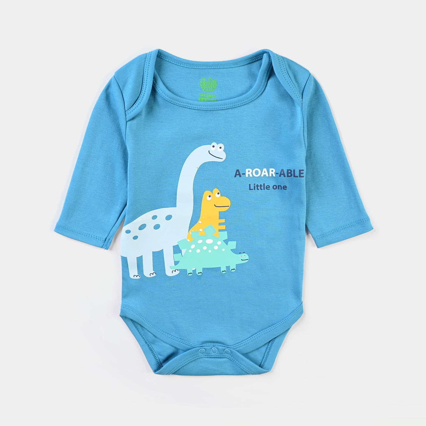 Infant Unisex Cotton Interlock Romper A Roar Able-Blue