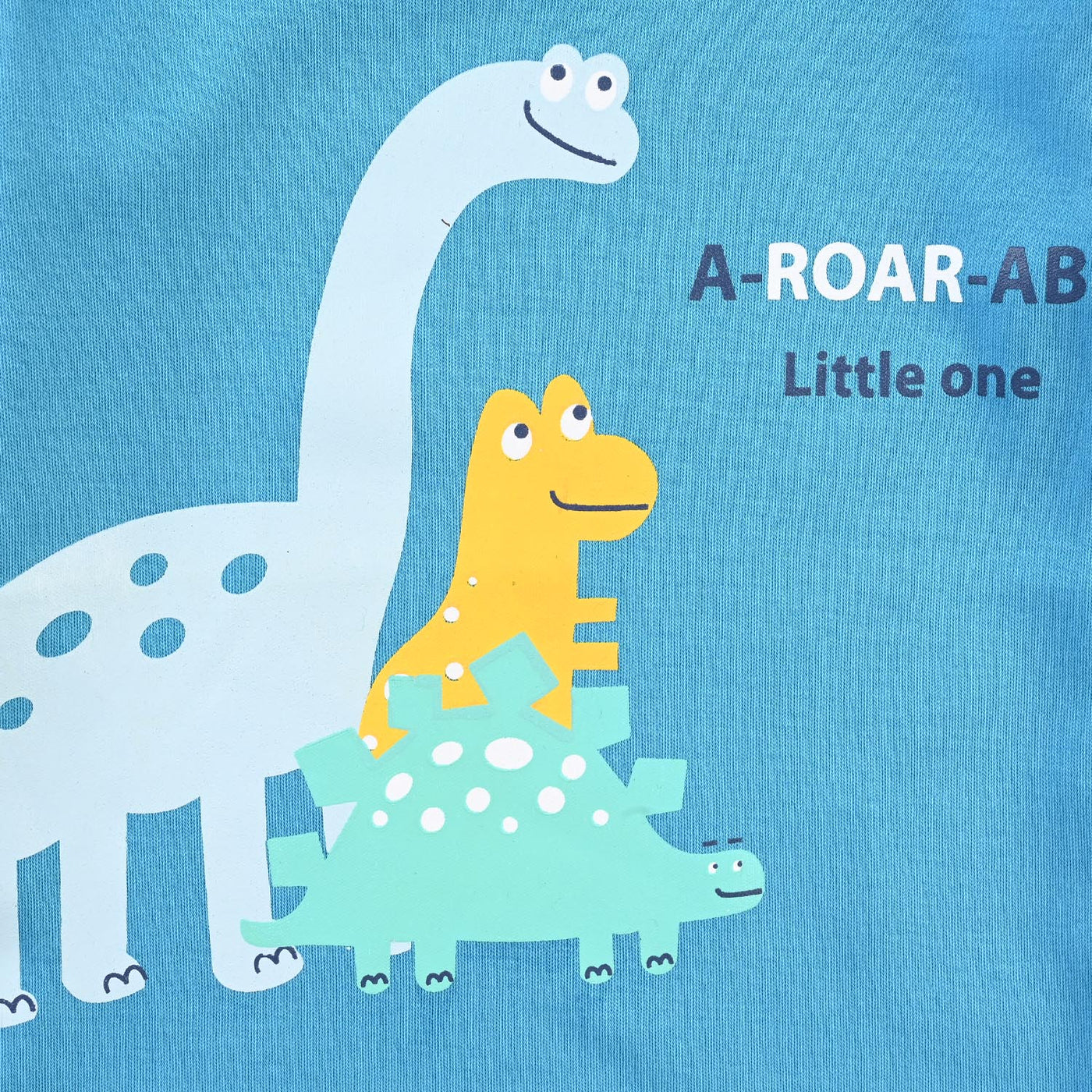 Infant Unisex Cotton Interlock Romper A Roar Able-Blue