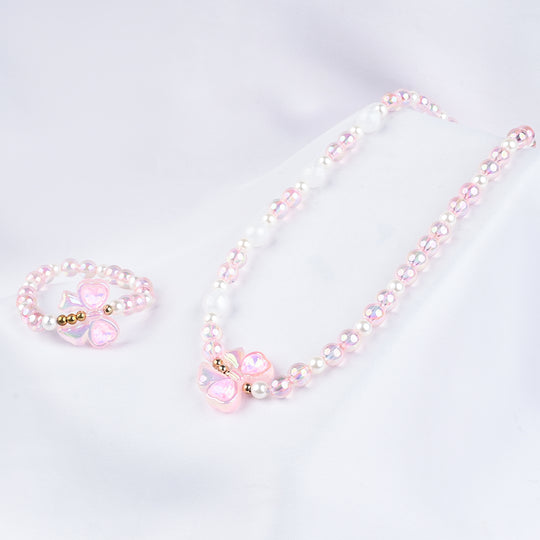 GIRLS ELEGANT BEADED NECKLACE & BRACELET