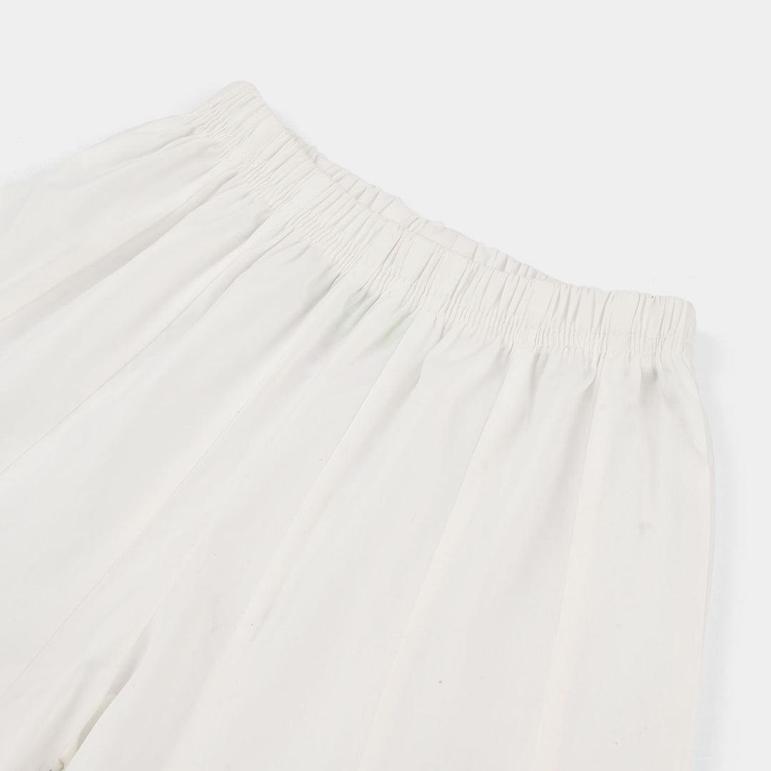 Infant Girls Cotton Dhaka Pants Gota Patti - White