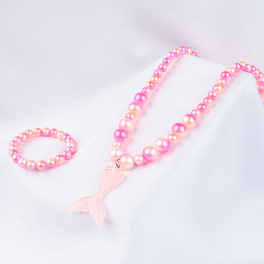 GIRLS ELEGANT BEADED NECKLACE & BRACELET