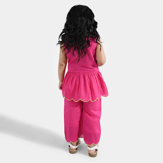 Infant Girls Cotton Emb 2Pcs Baby Blossom - Bright Pink