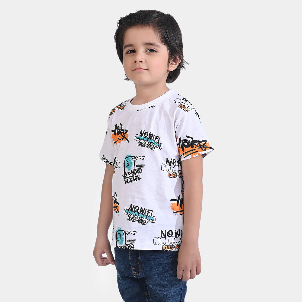 Boys Cotton Jersey T-Shirt H/S No Wi-Fi | White