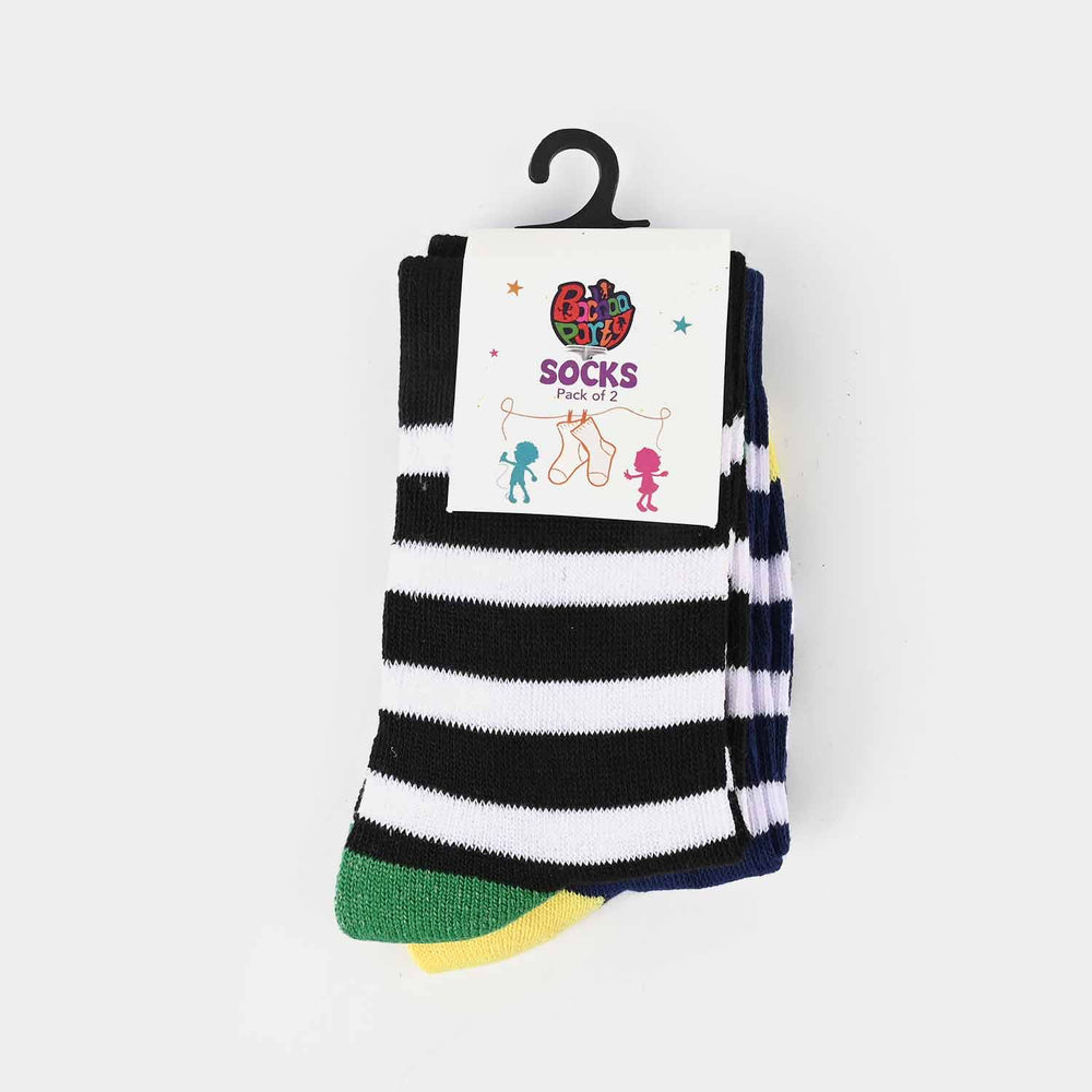 Boys Pack of 2 Socks Striper-Blk.Navy